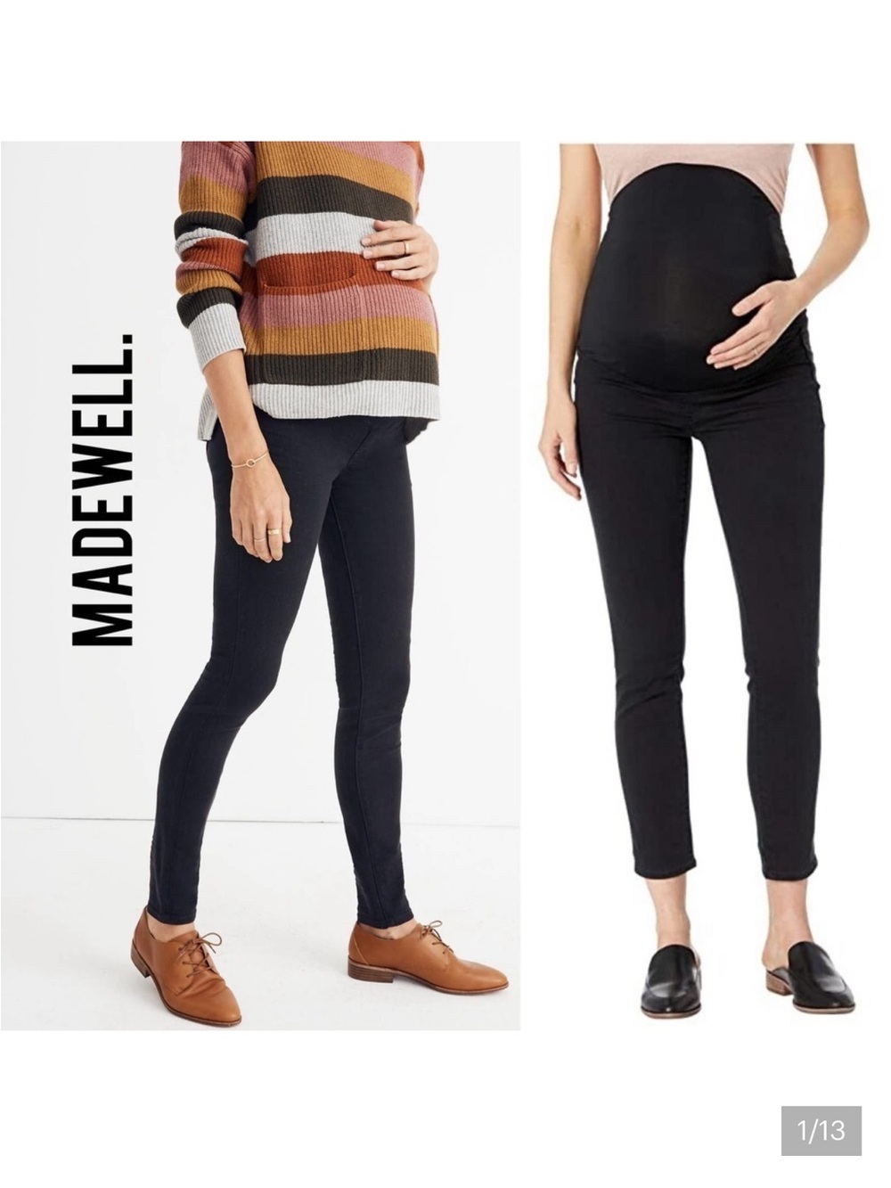 Madewell Black Skinny Maternity Jeans